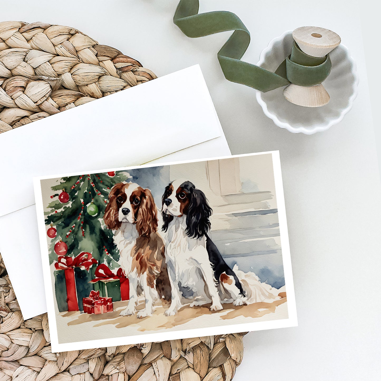 Cavalier Spaniel Christmas Greeting Cards Pack of 8