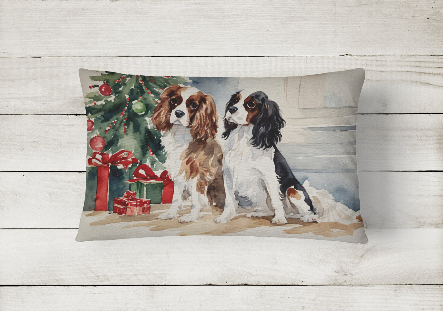 Cavalier Spaniel Christmas Throw Pillow