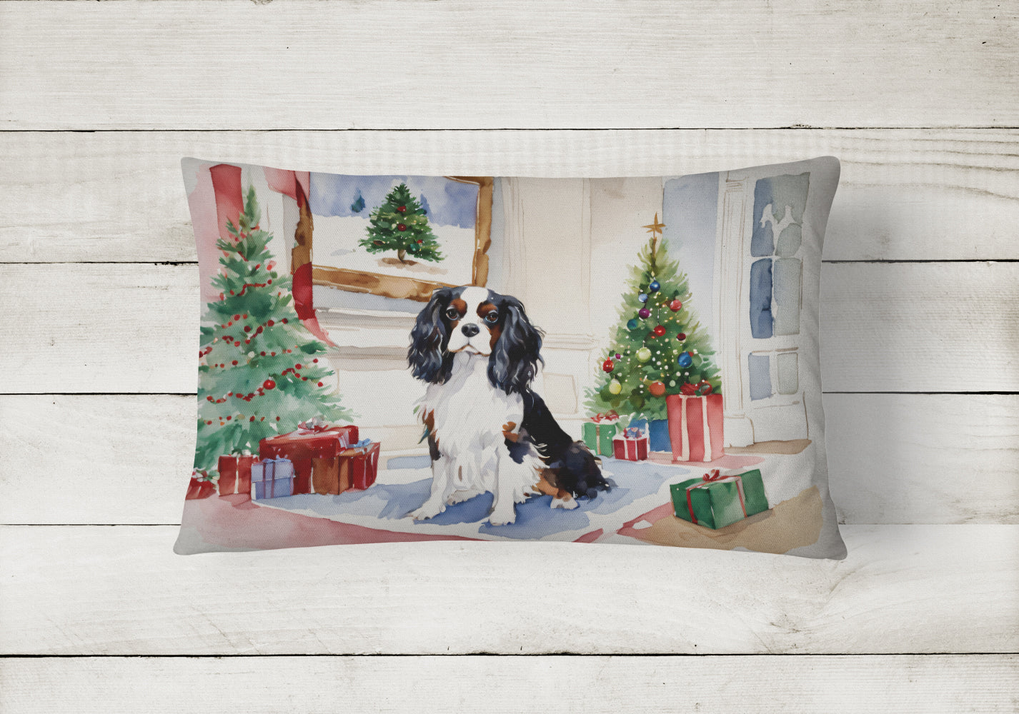 Cavalier Spaniel Christmas Throw Pillow