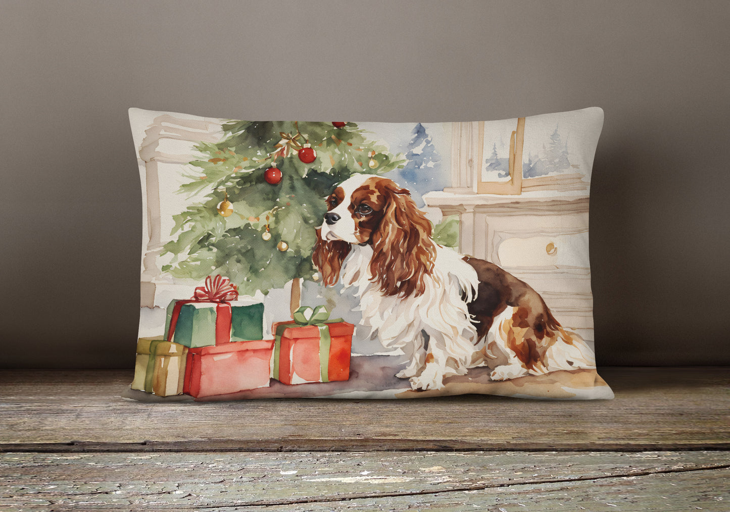 Cavalier Spaniel Christmas Throw Pillow