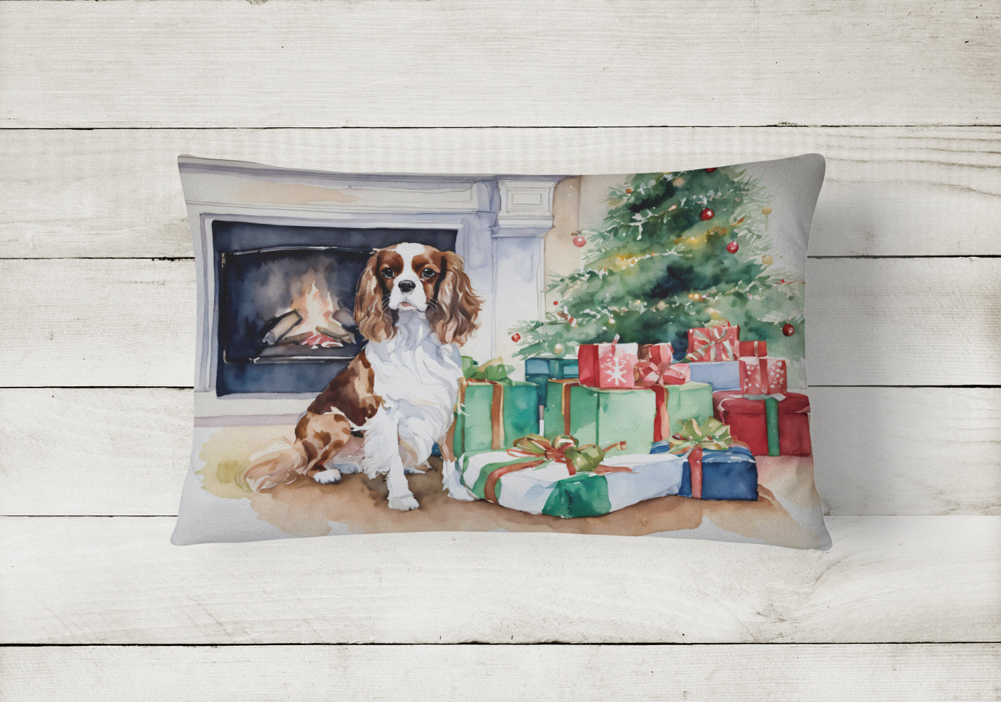 Cavalier Spaniel Christmas Throw Pillow