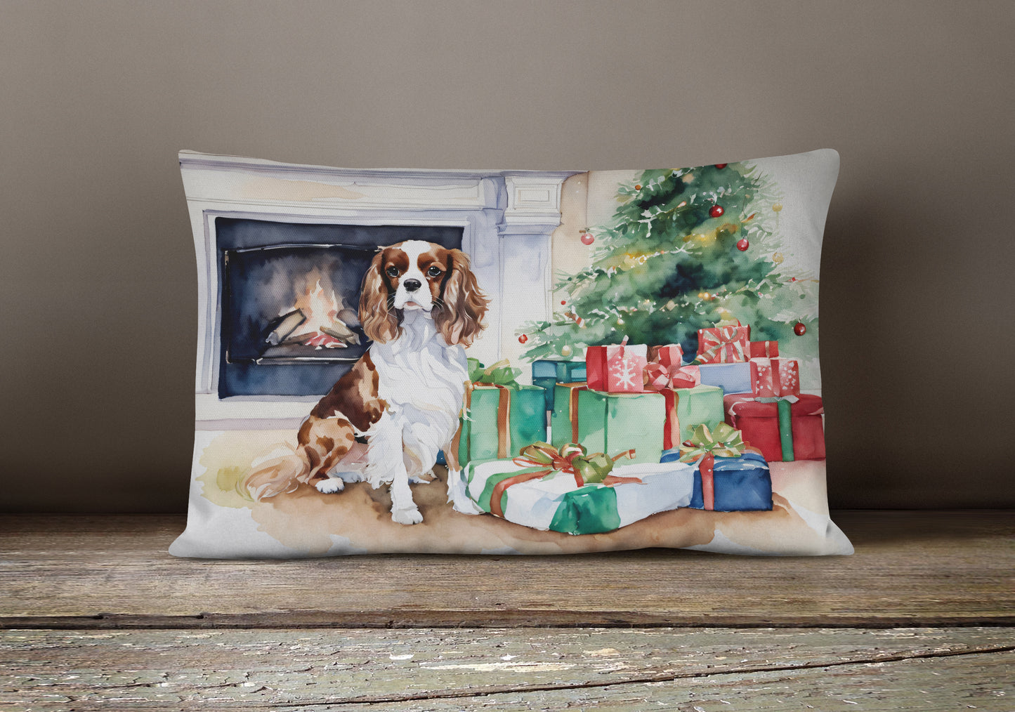 Cavalier Spaniel Christmas Throw Pillow