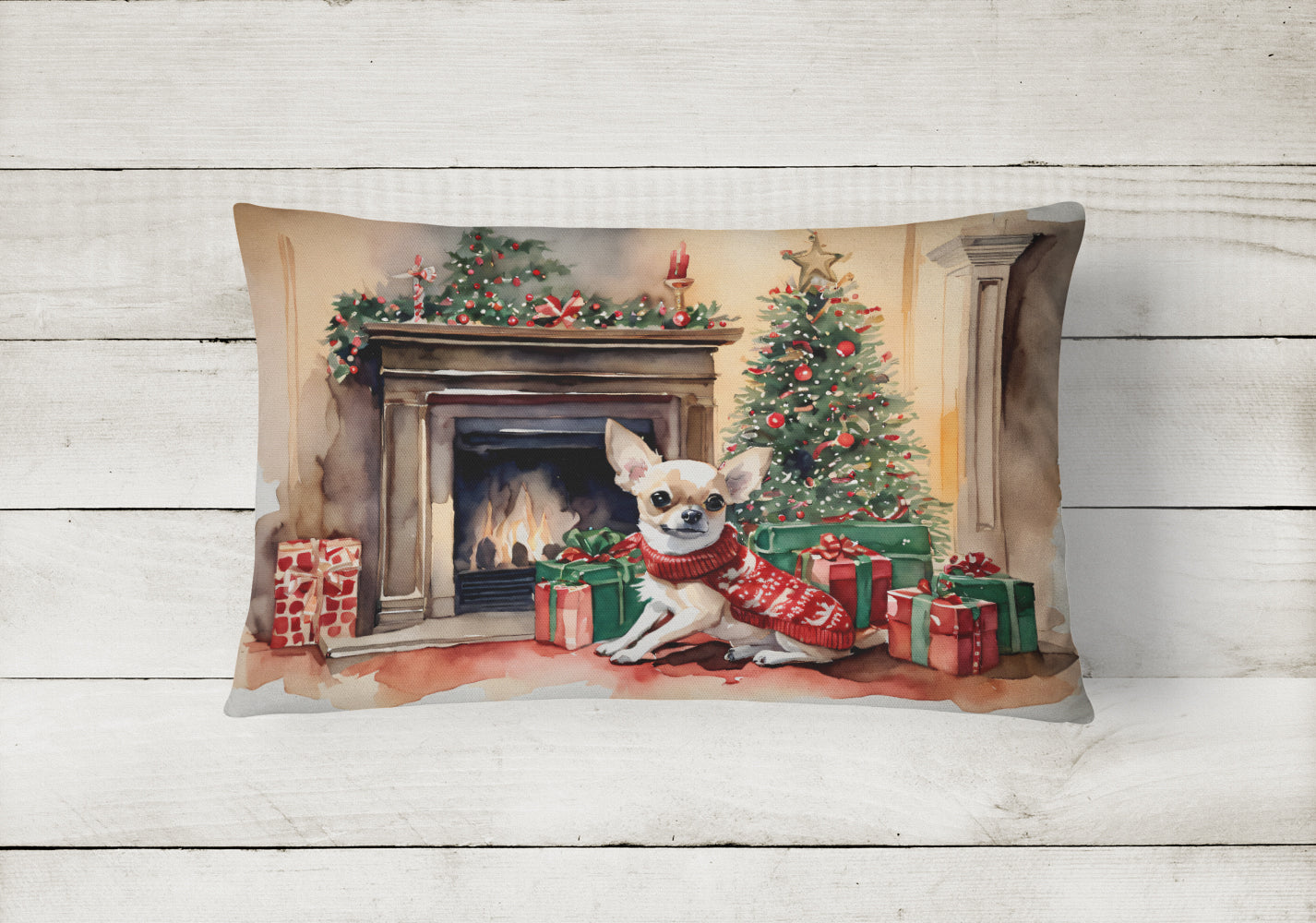 Chihuahua Christmas Throw Pillow