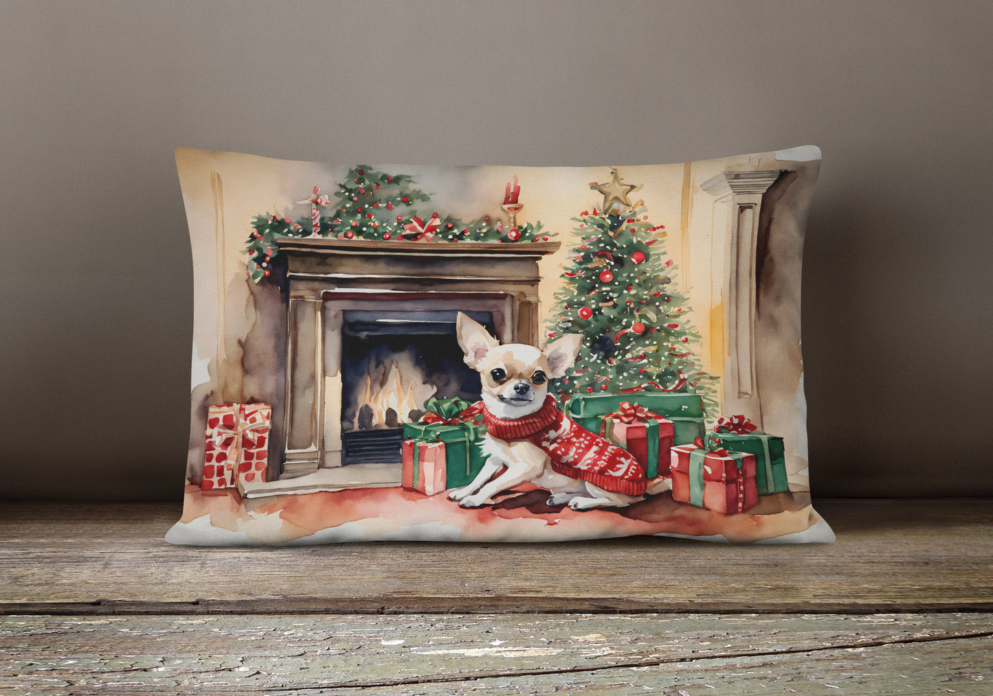 Chihuahua Christmas Throw Pillow