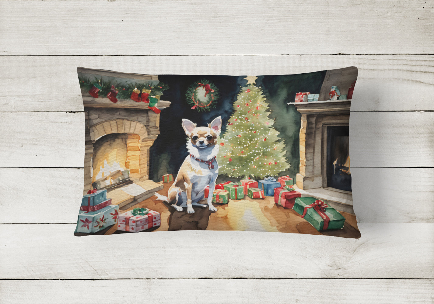 Chihuahua Christmas Throw Pillow