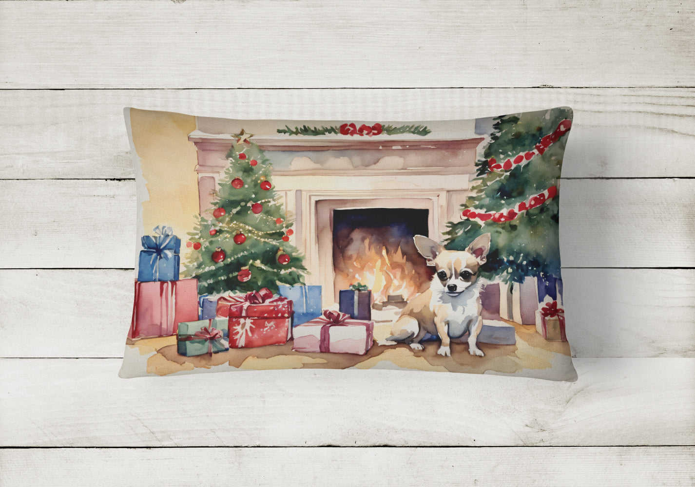 Chihuahua Christmas Throw Pillow