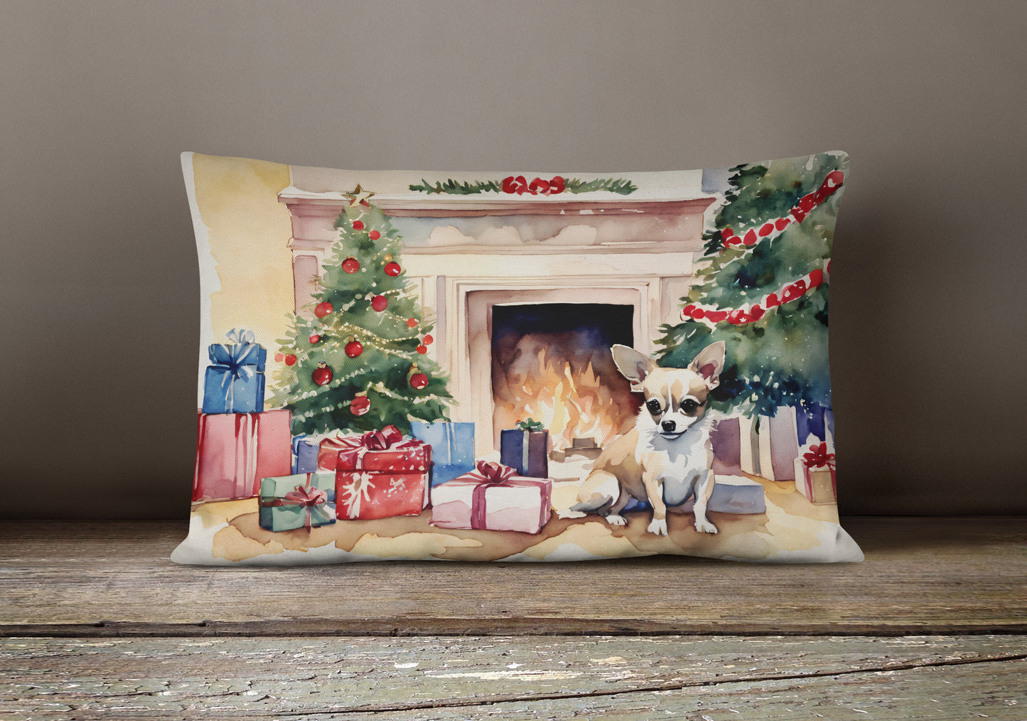 Chihuahua Christmas Throw Pillow