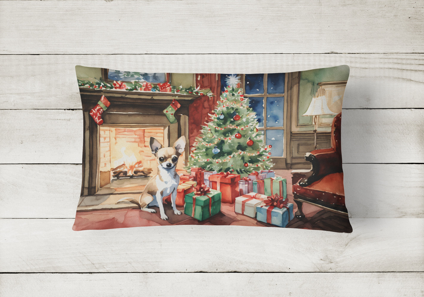 Chihuahua Christmas Throw Pillow