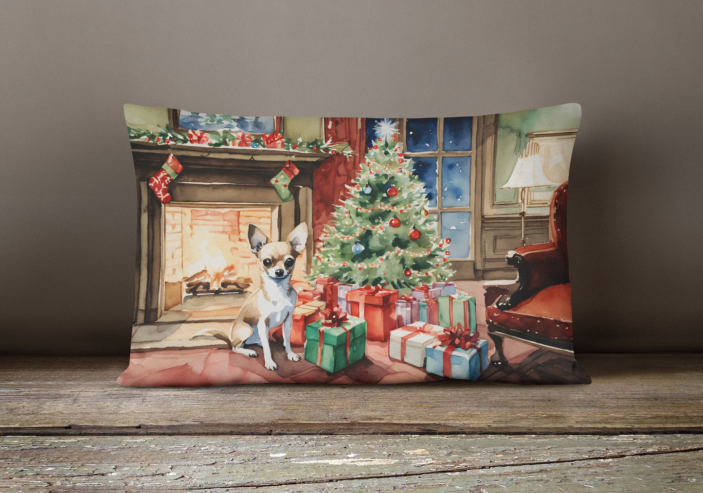 Chihuahua Christmas Throw Pillow