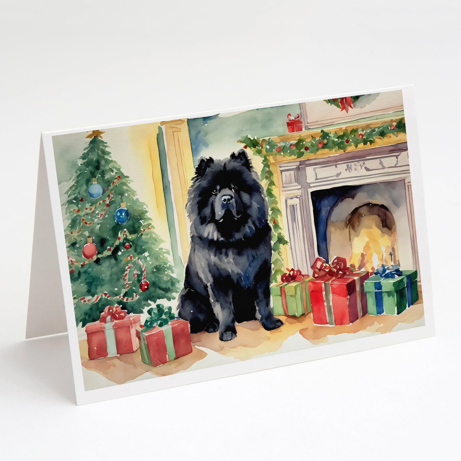 Buy this Black Chow Chow Christmas Greeting Cards Pack of 8