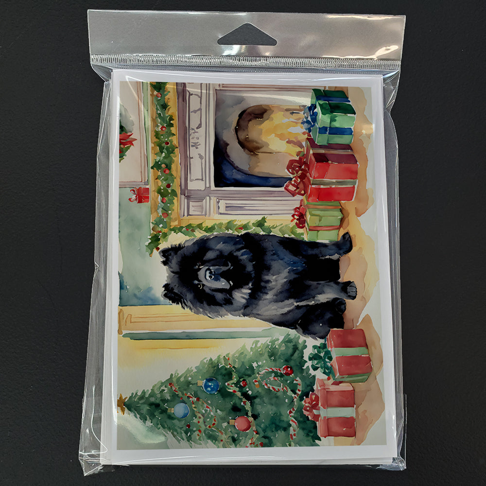 Black Chow Chow Christmas Greeting Cards Pack of 8