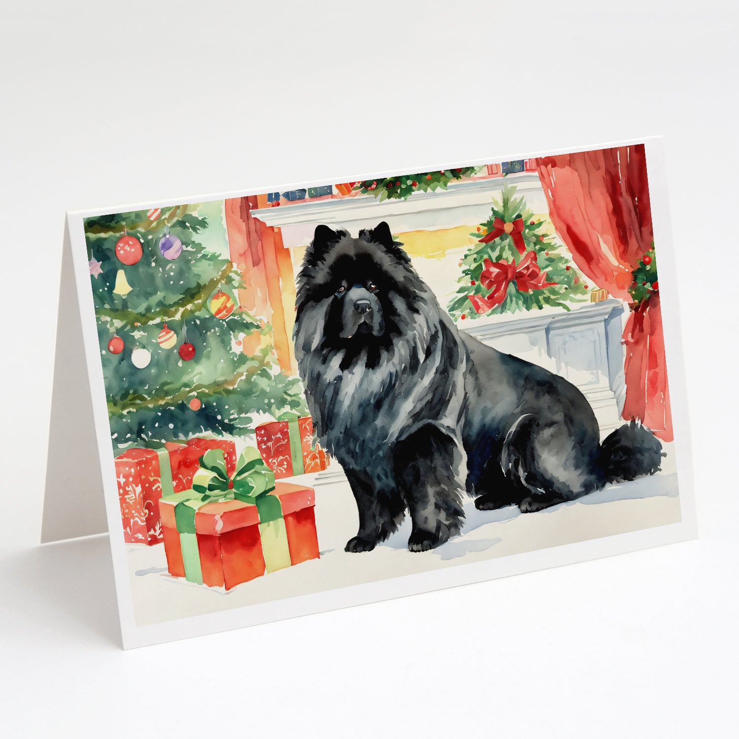 Buy this Black Chow Chow Christmas Greeting Cards Pack of 8