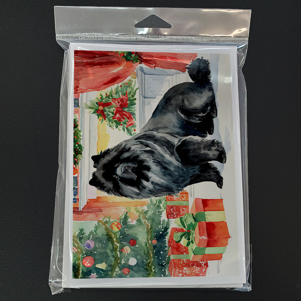 Black Chow Chow Christmas Greeting Cards Pack of 8