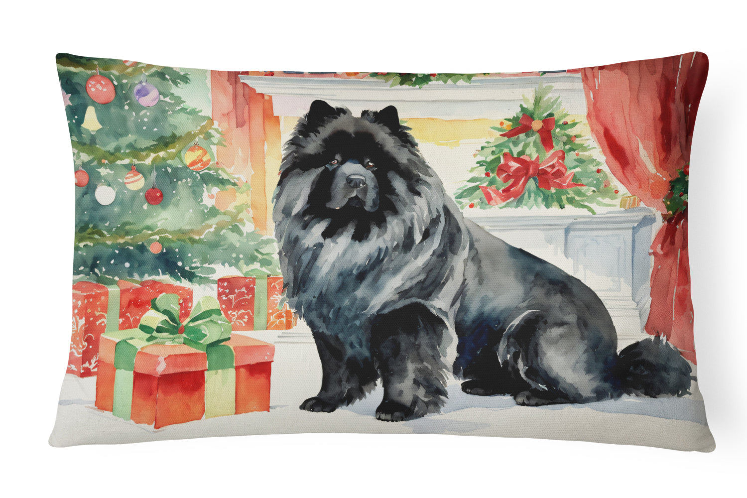 Buy this Black Chow Chow Christmas Throw Pillow