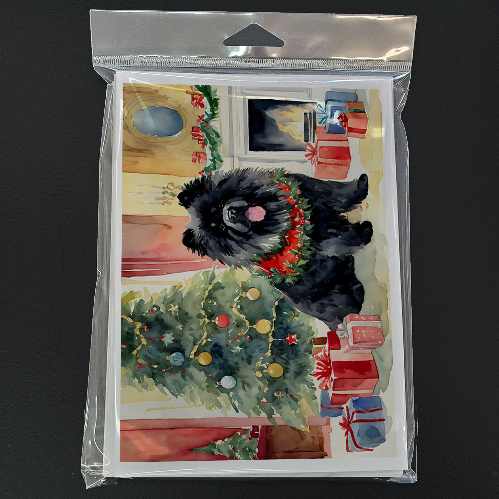 Black Chow Chow Christmas Greeting Cards Pack of 8