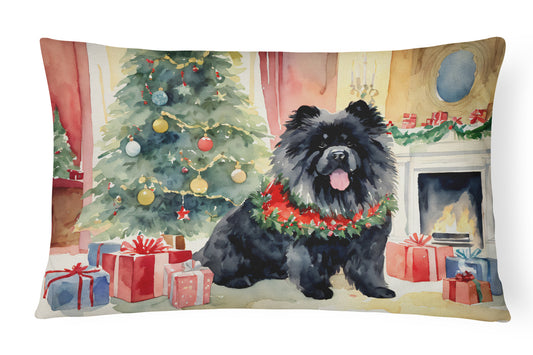 Buy this Black Chow Chow Christmas Throw Pillow