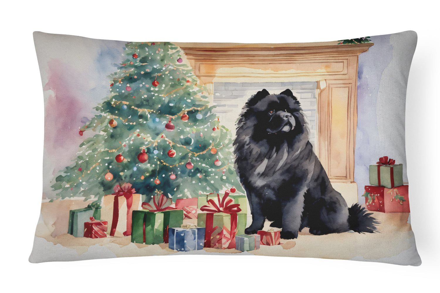 Buy this Black Chow Chow Christmas Throw Pillow