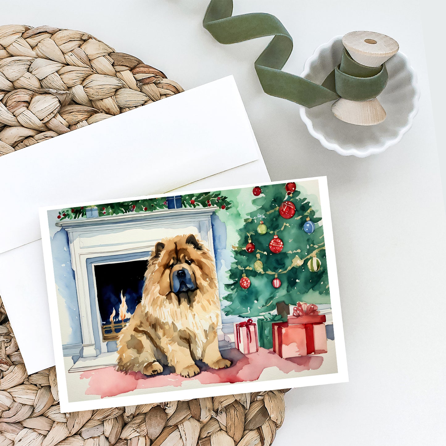 Chow Chow Christmas Greeting Cards Pack of 8