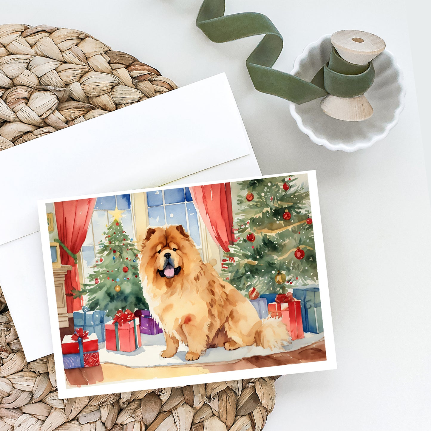 Chow Chow Christmas Greeting Cards Pack of 8