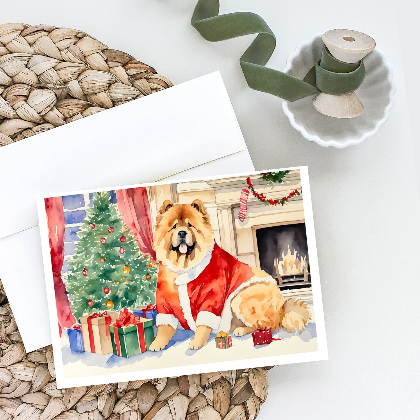 Chow Chow Christmas Greeting Cards Pack of 8