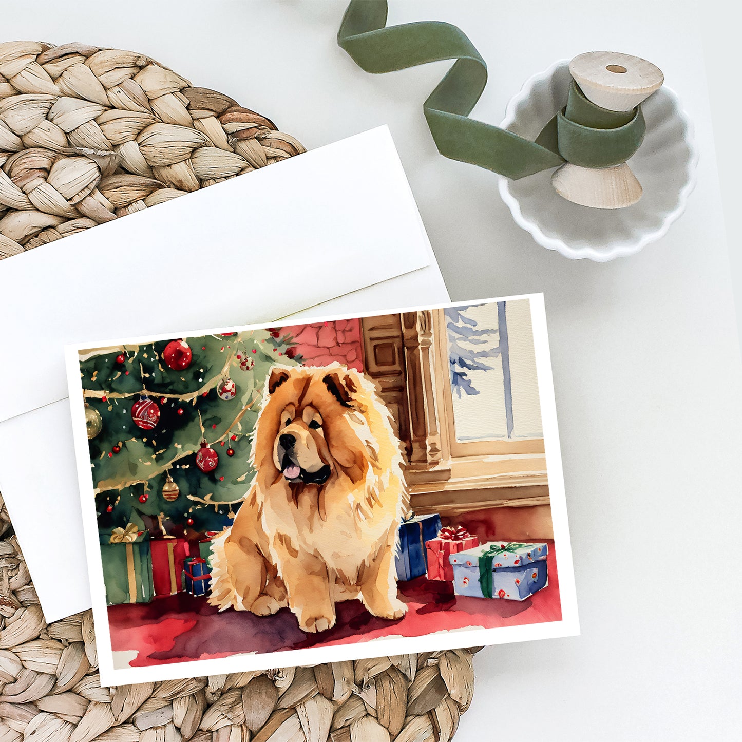 Chow Chow Christmas Greeting Cards Pack of 8