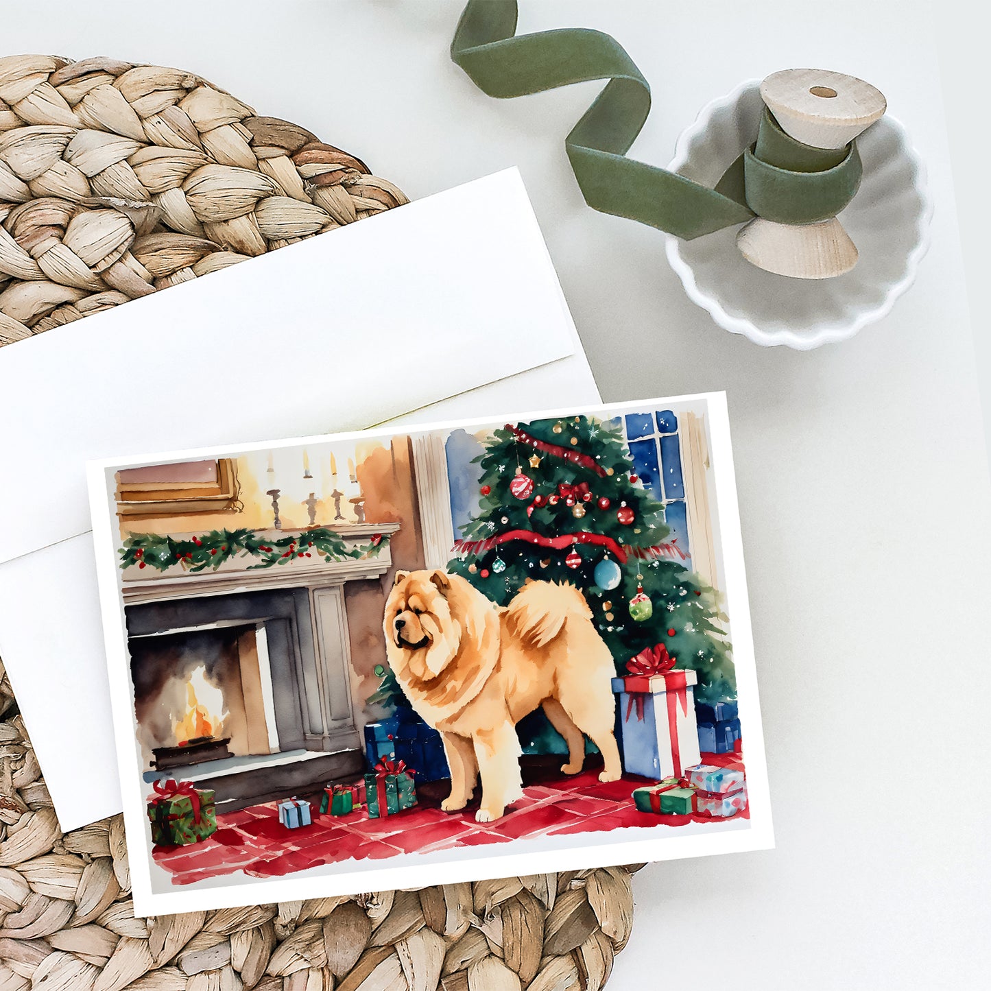 Chow Chow Christmas Greeting Cards Pack of 8
