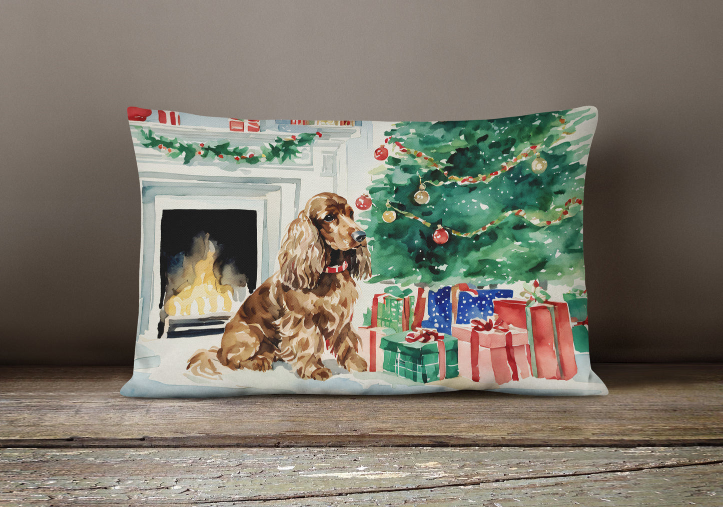 Cocker Spaniel Christmas Throw Pillow