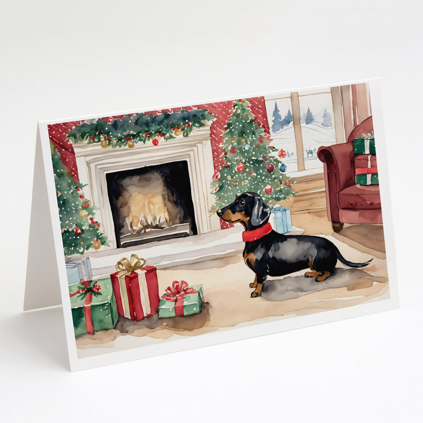 Buy this Black and Tan Dachshund Christmas Greeting Cards Pack of 8