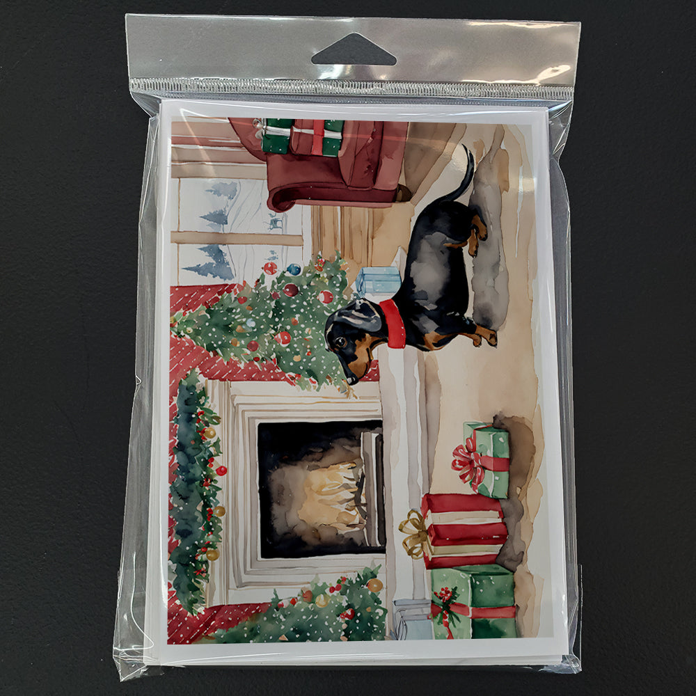 Black and Tan Dachshund Christmas Greeting Cards Pack of 8