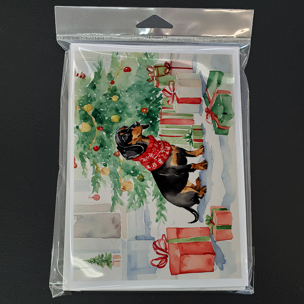 Black and Tan Dachshund Christmas Greeting Cards Pack of 8