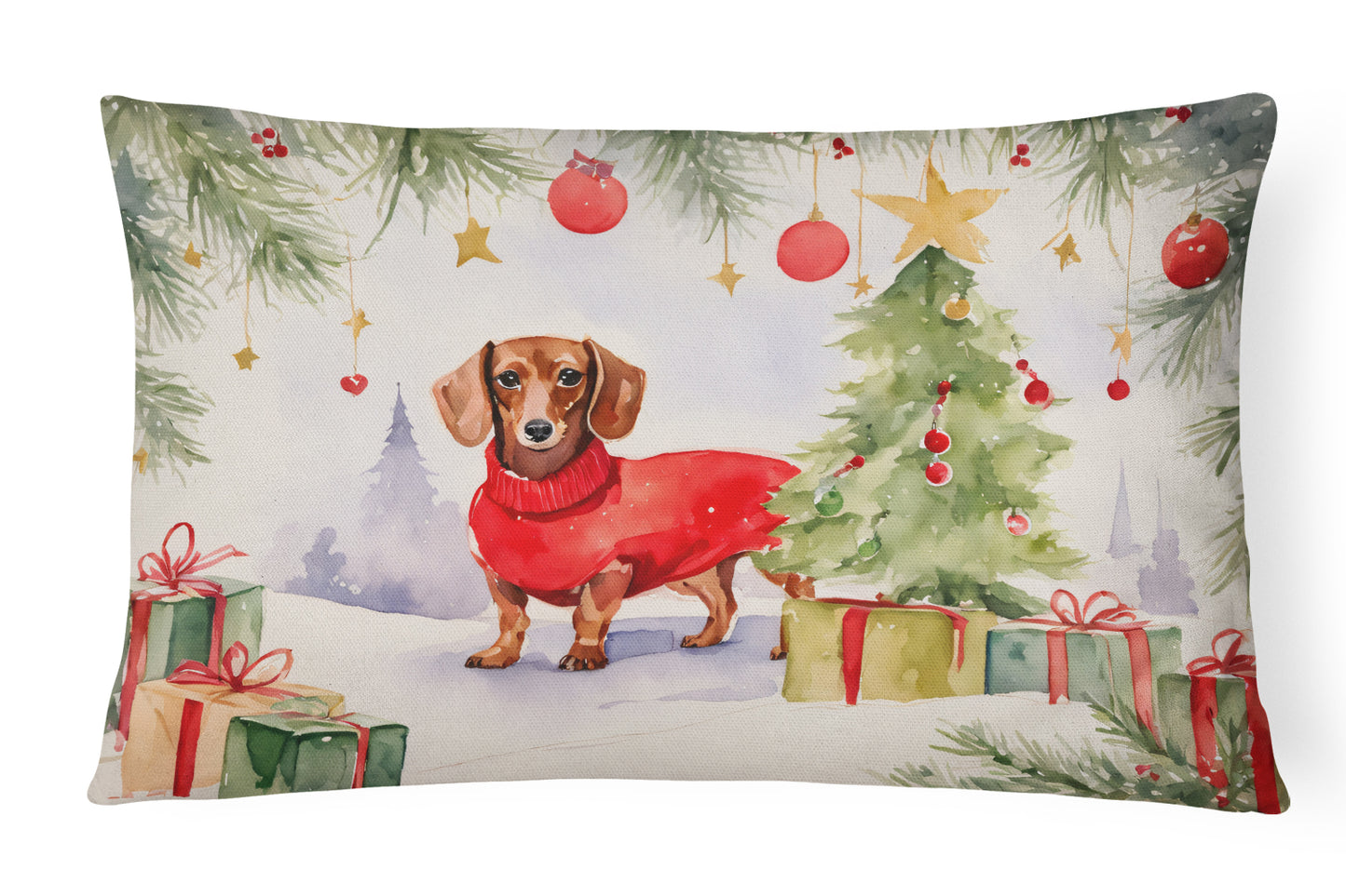 Buy this Dachshund Christmas Throw Pillow