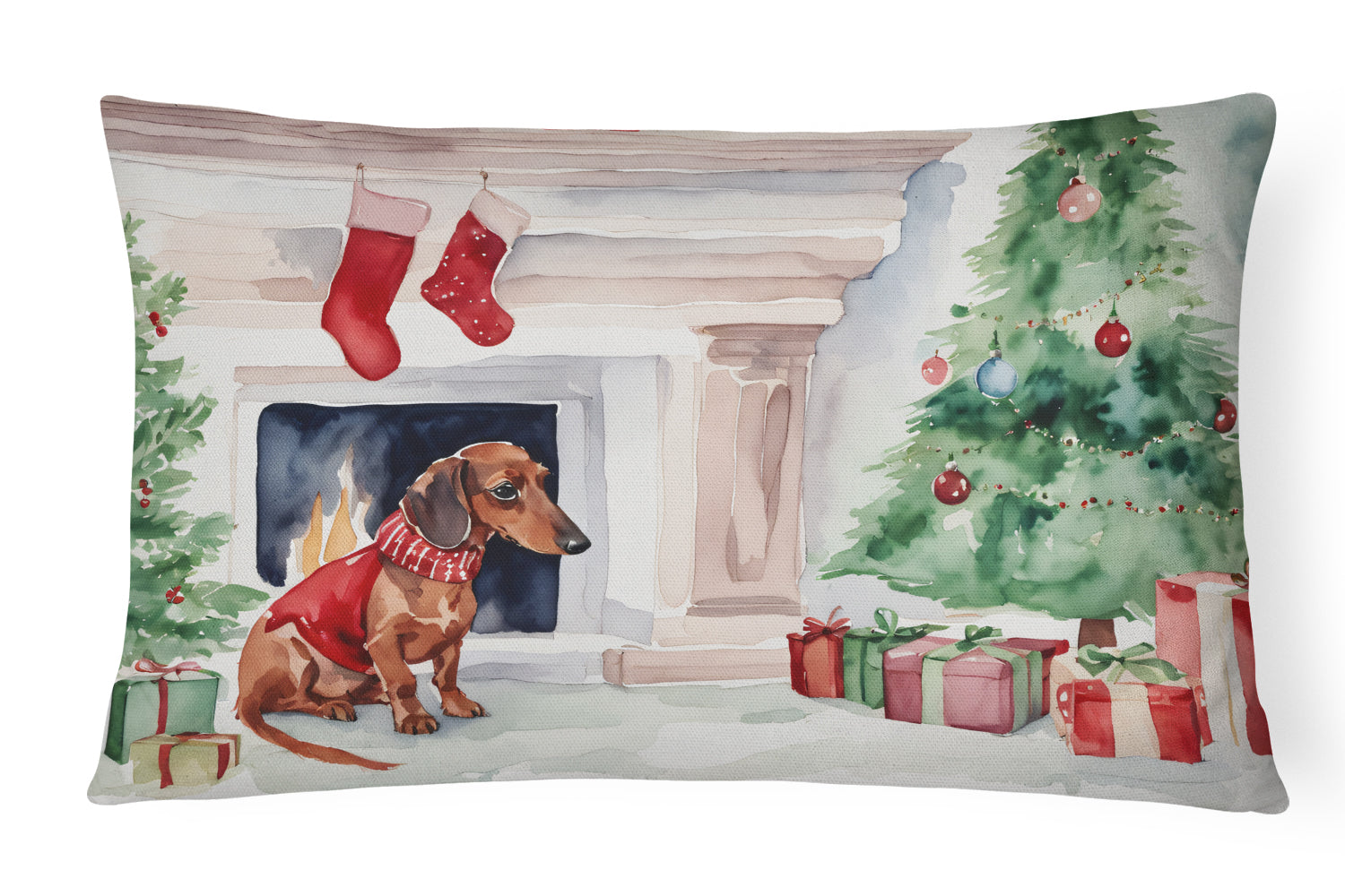 Buy this Dachshund Christmas Throw Pillow