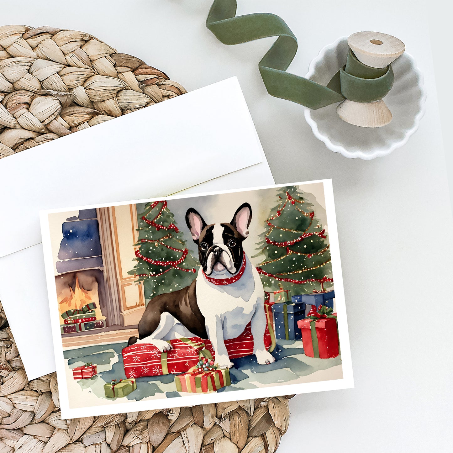 French Bulldog Christmas Greeting Cards Pack of 8