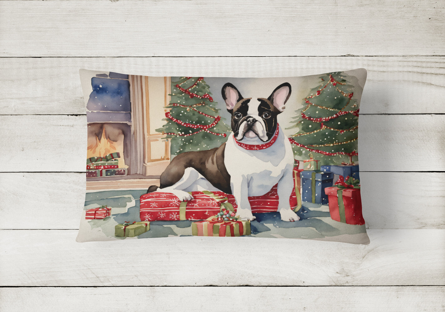 French Bulldog Christmas Throw Pillow