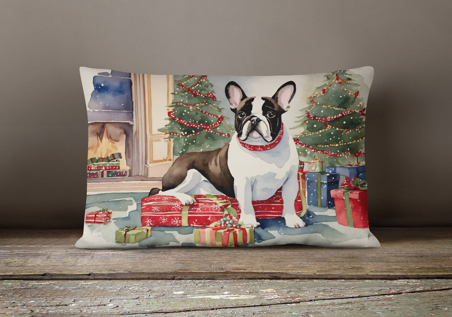 French Bulldog Christmas Throw Pillow