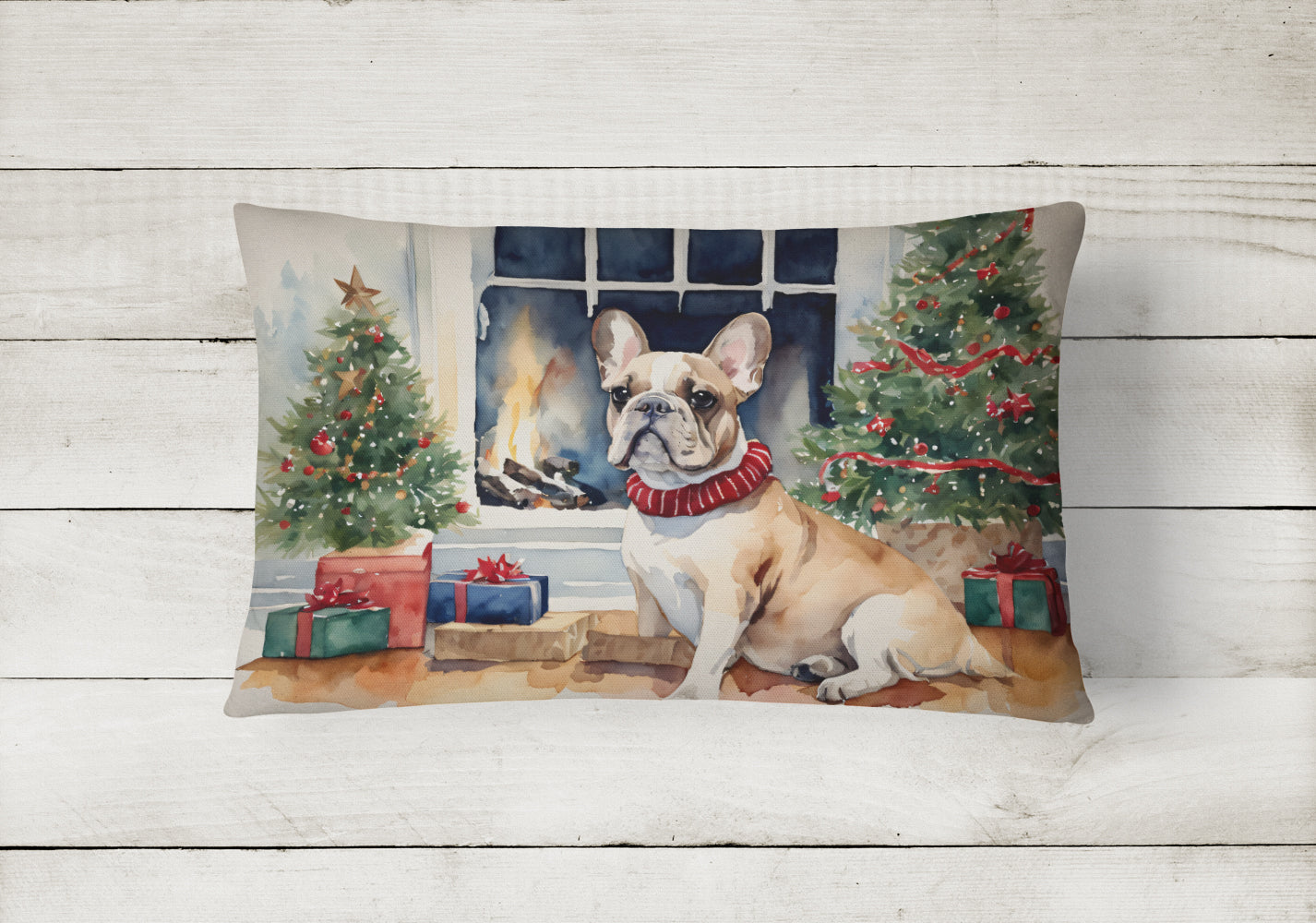 French Bulldog Christmas Throw Pillow