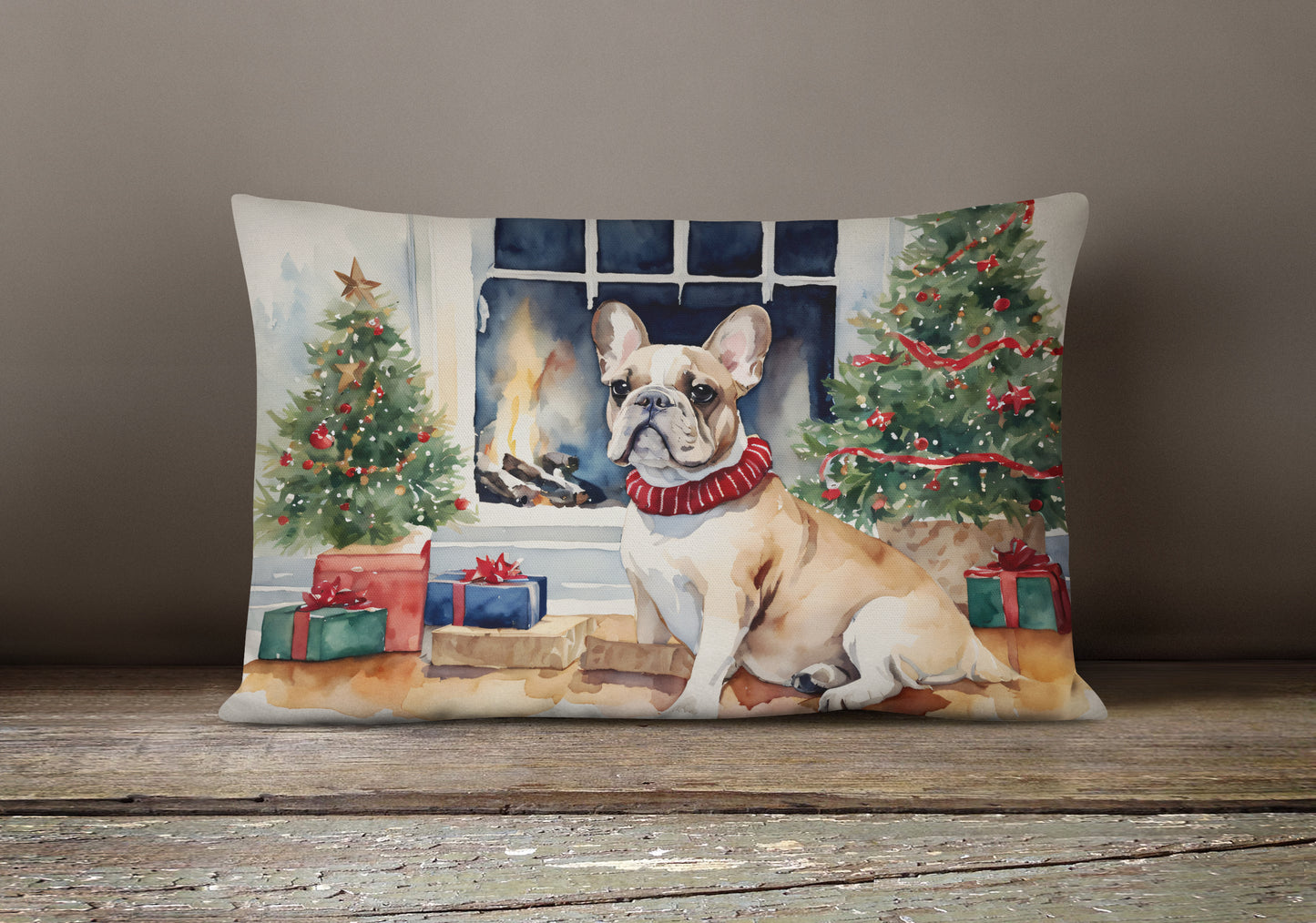 French Bulldog Christmas Throw Pillow