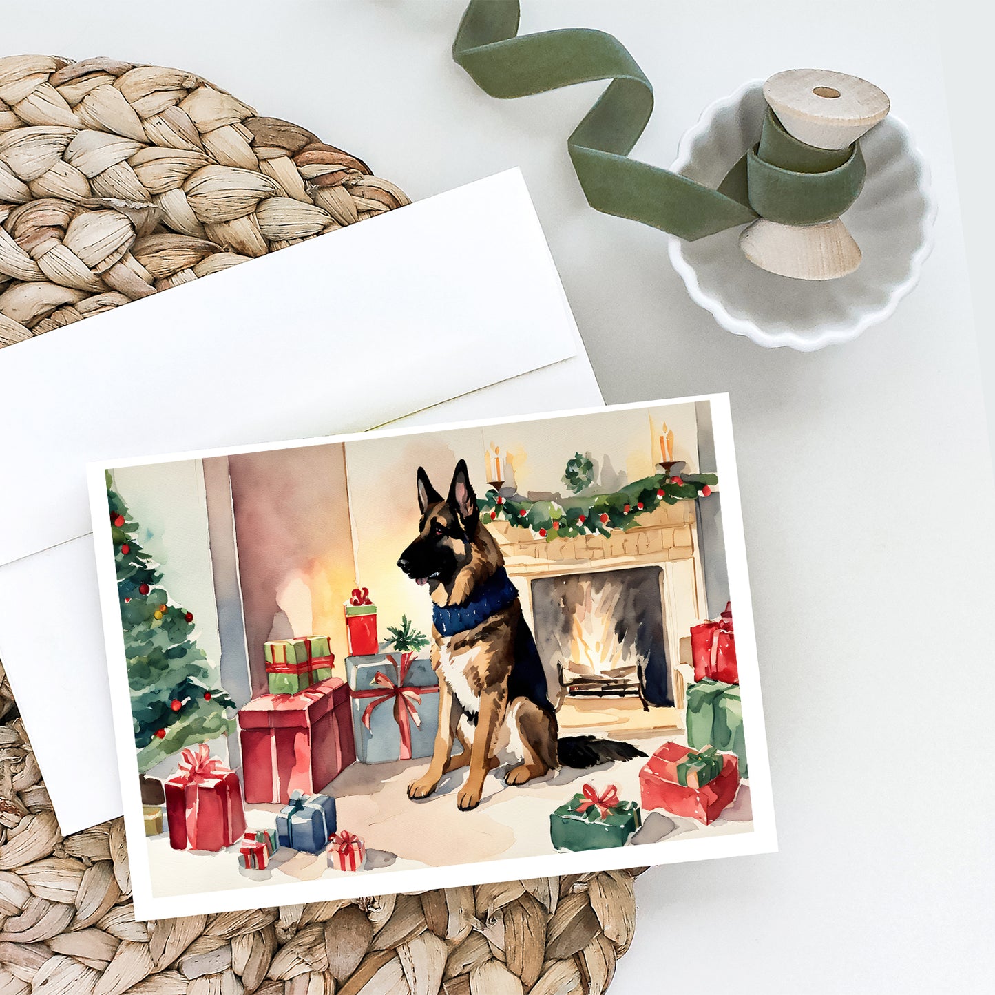German Shepherd Christmas Greeting Cards Pack of 8