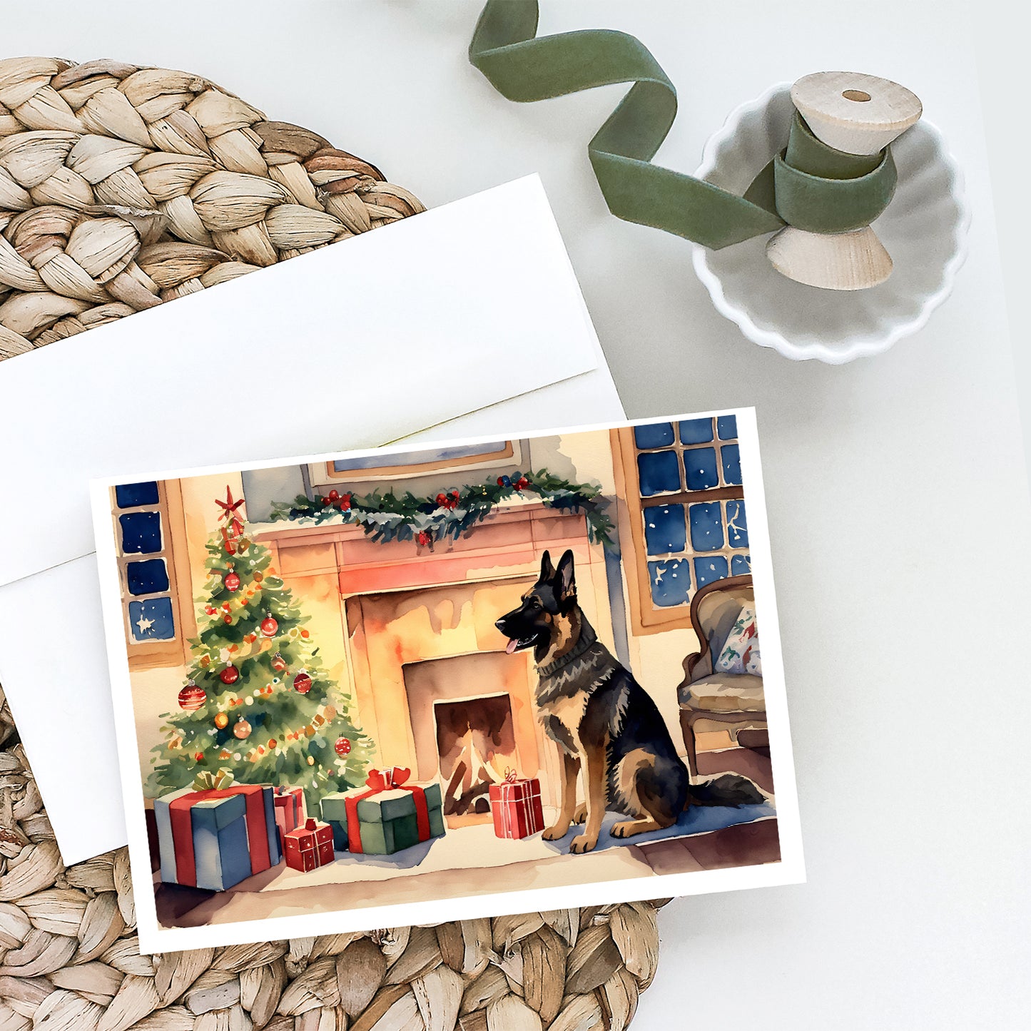 German Shepherd Christmas Greeting Cards Pack of 8