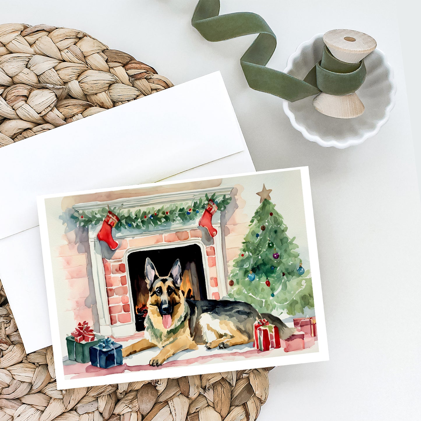 German Shepherd Christmas Greeting Cards Pack of 8