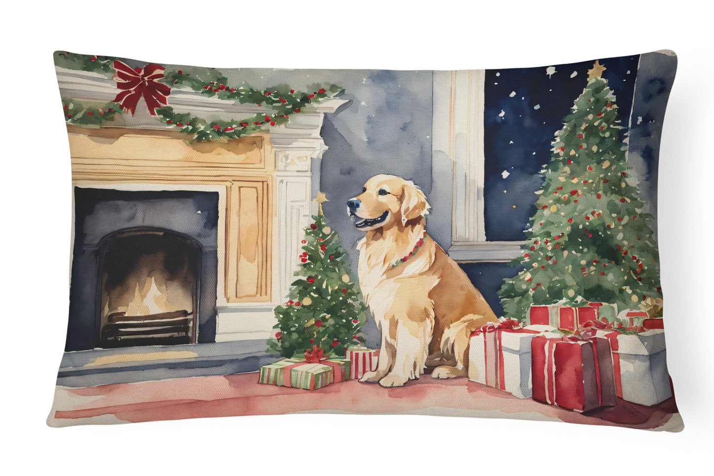 Buy this Golden Retriever Christmas Throw Pillow