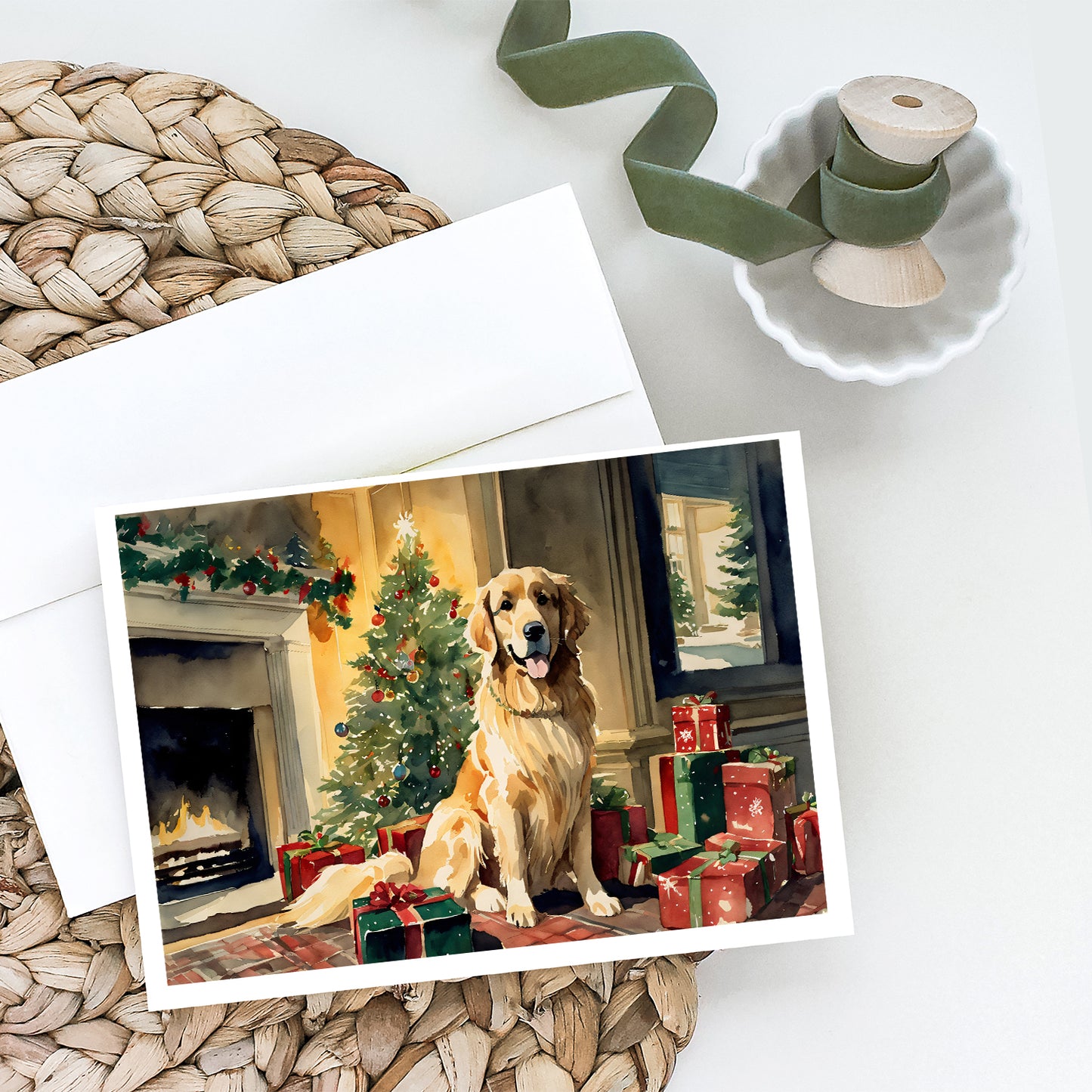 Golden Retriever Christmas Greeting Cards Pack of 8