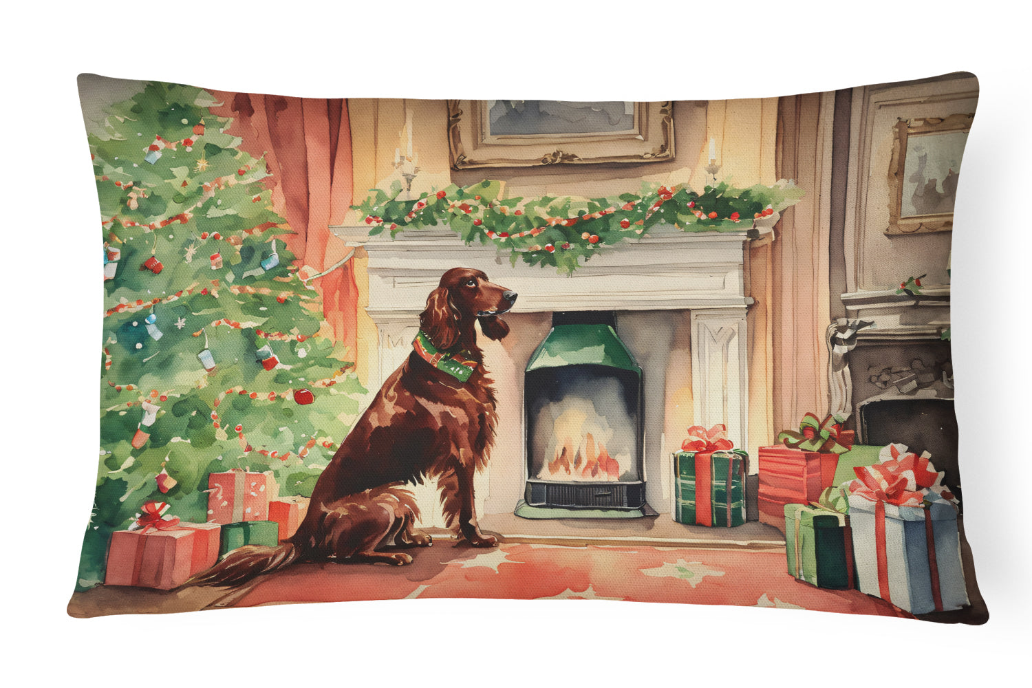 Buy this Irish Setter Christmas Throw Pillow