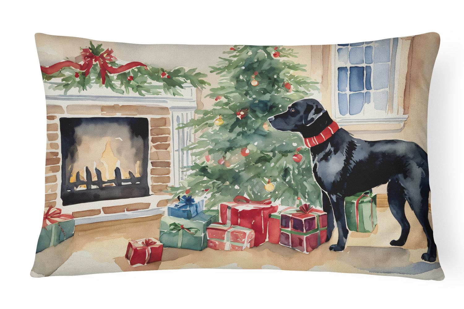 Buy this Black Labrador Christmas Throw Pillow