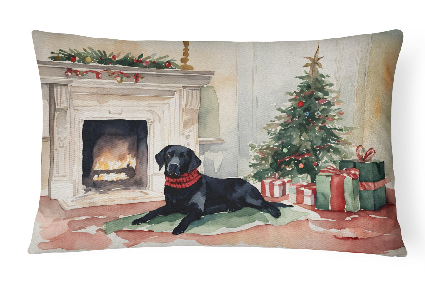 Buy this Black Labrador Christmas Throw Pillow