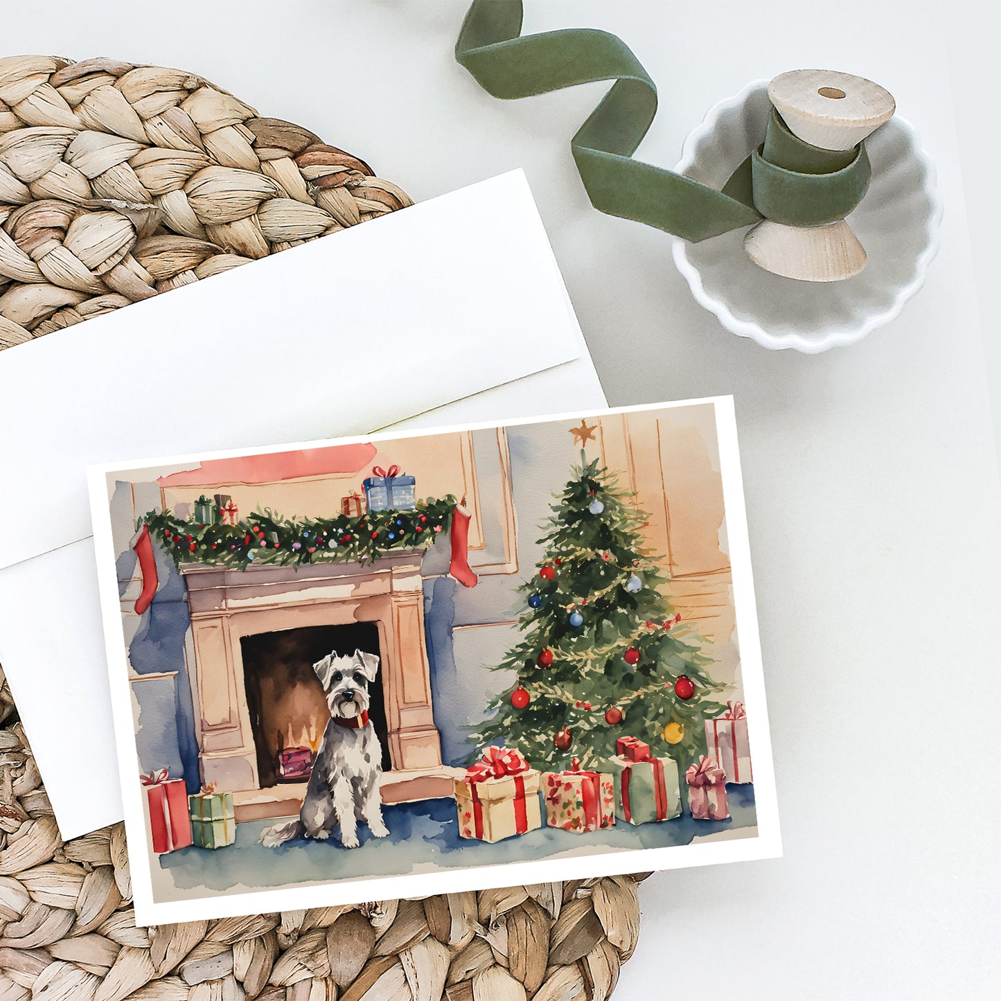 Schnauzer Christmas Greeting Cards Pack of 8