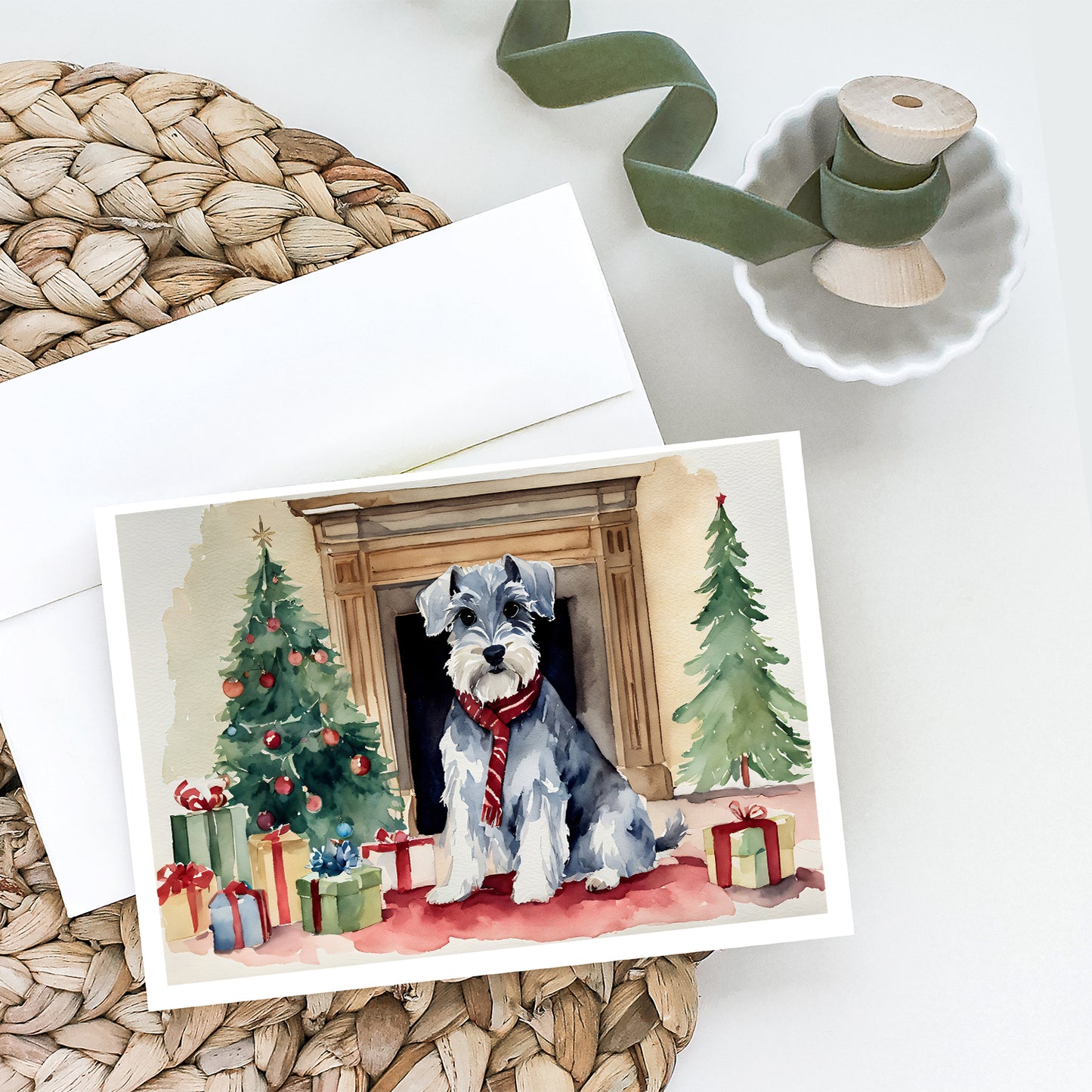 Schnauzer Christmas Greeting Cards Pack of 8