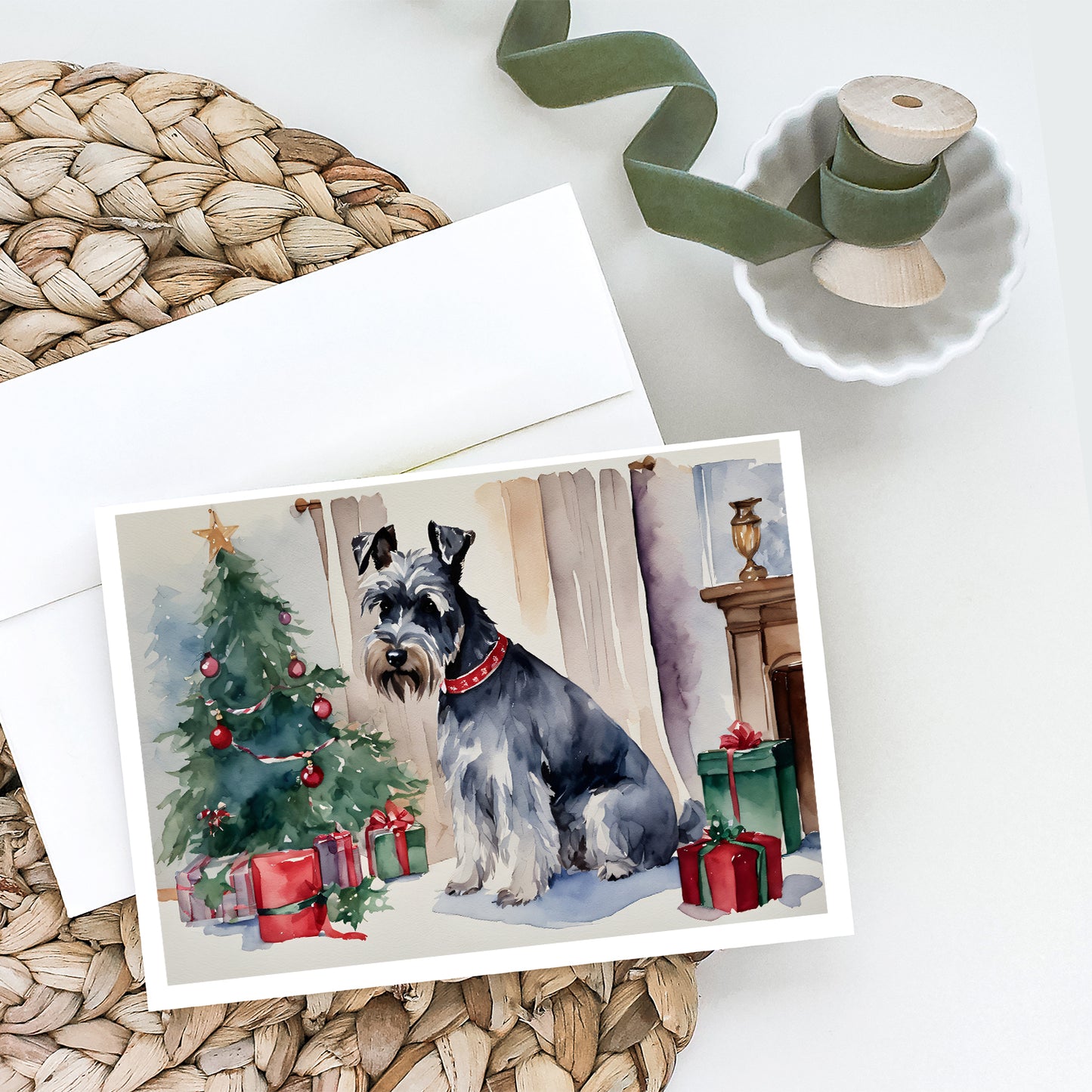 Schnauzer Christmas Greeting Cards Pack of 8