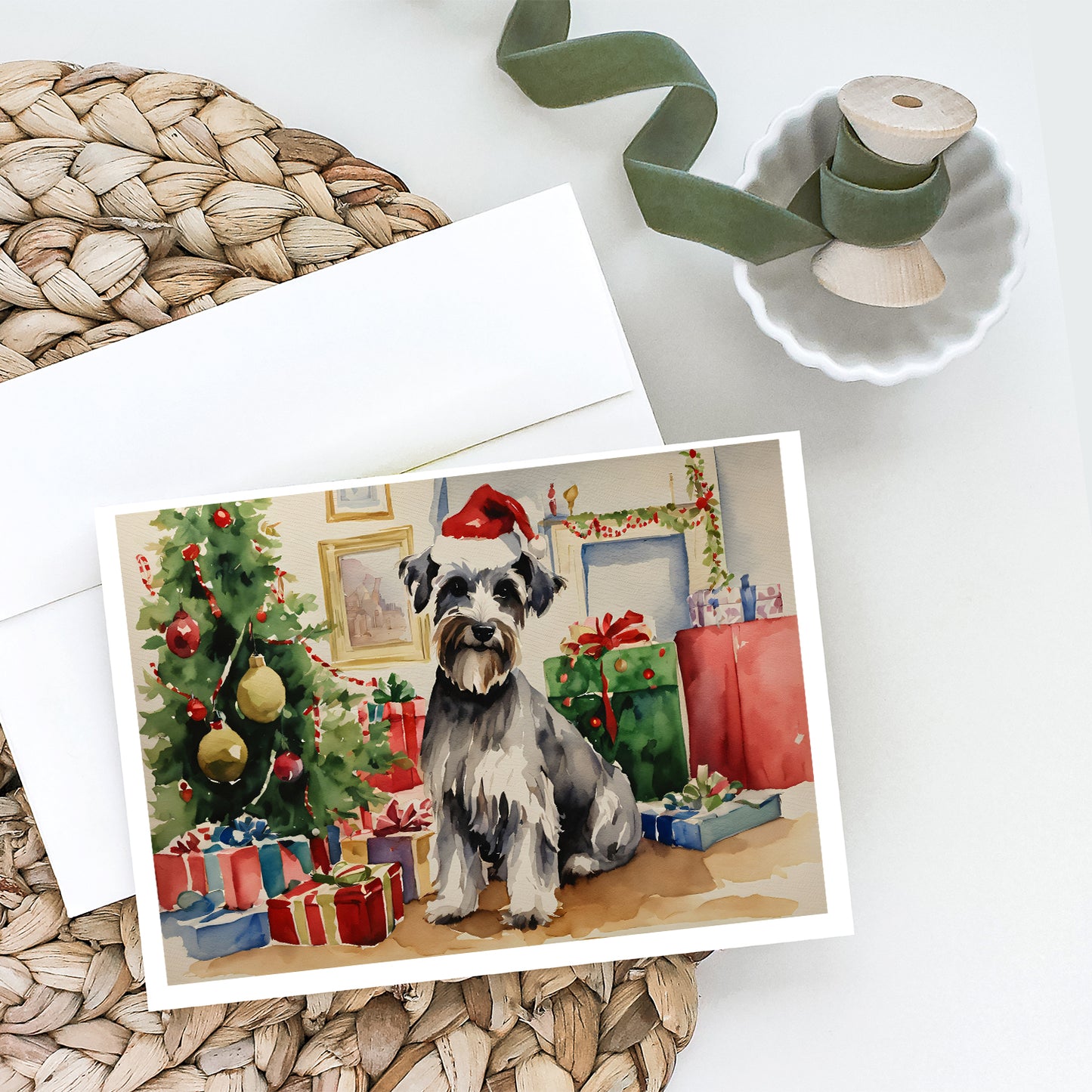 Schnauzer Christmas Greeting Cards Pack of 8