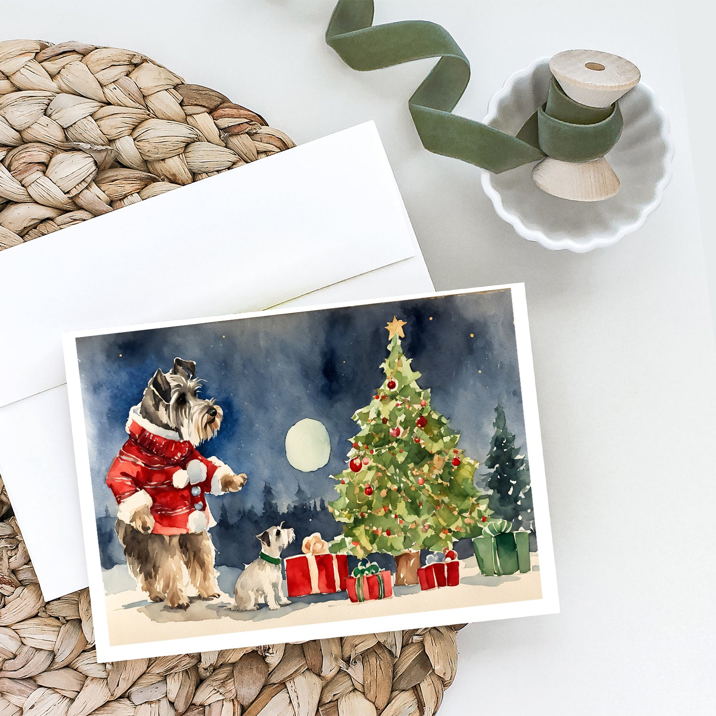 Schnauzer Christmas Greeting Cards Pack of 8